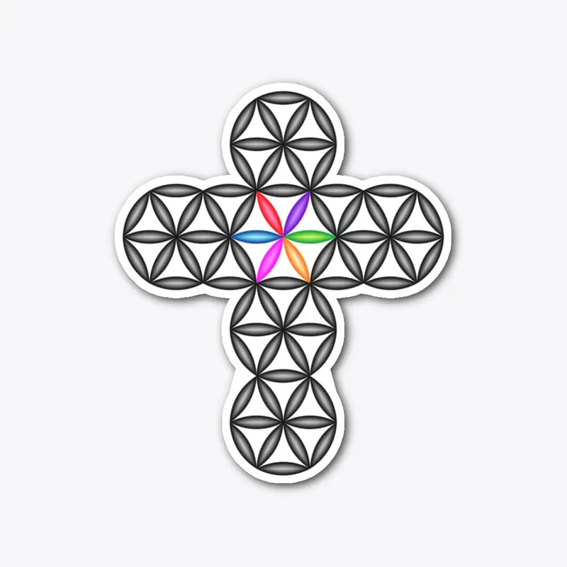 The Cross Of Life - 3D/Black-Colorful.