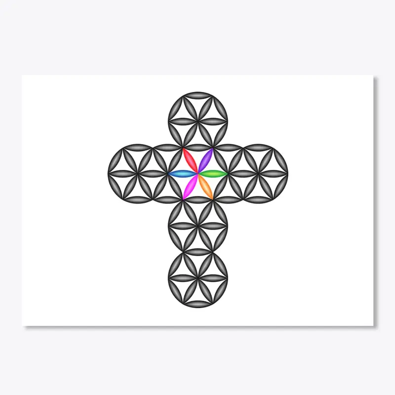 The Cross Of Life - 3D/Black-Colorful.