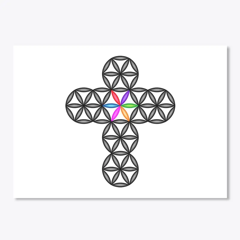 The Cross Of Life - 3D/Black-Colorful.