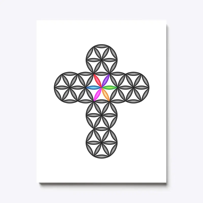 The Cross Of Life - 3D/Black-Colorful.