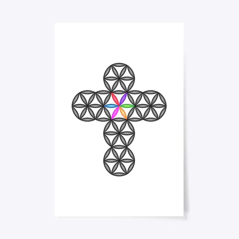 The Cross Of Life - 3D/Black-Colorful.